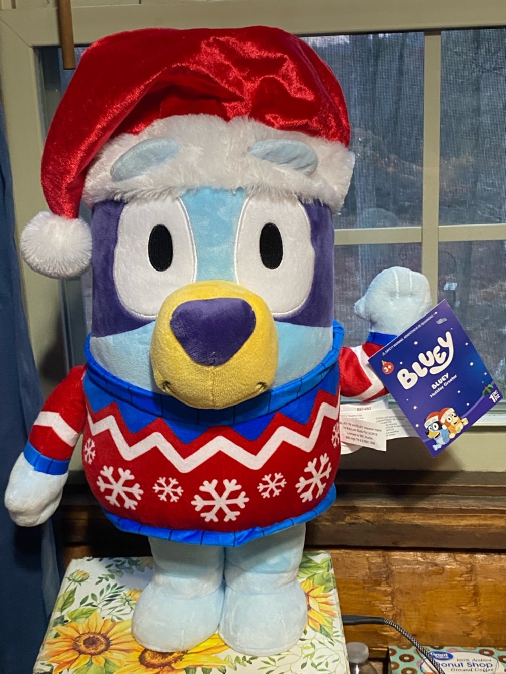 Build-A-Bear Bluey Plush in Red, Blue & Yellow Holiday Sweater